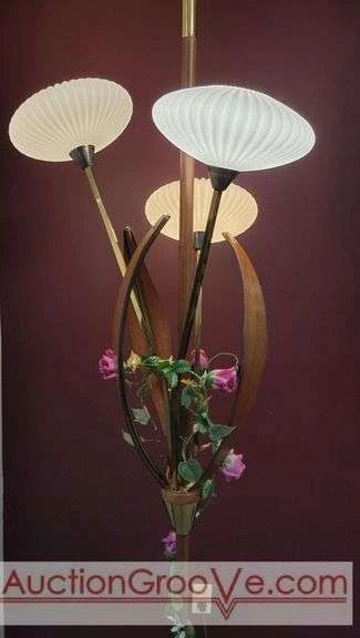 1 Awesome Majestic Tension Pole Floor Lamp with 3 UFO Glass Shades
