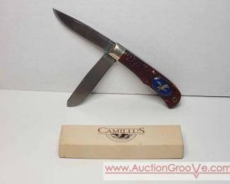 1 USA Camillus American WildLife Knife. Wolf Howling at the Moon. 30 KNIVES THIS AUCTION