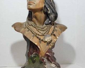 1 Native American Chalkware Bust.