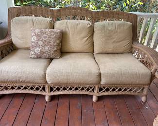 wicker patio sofa