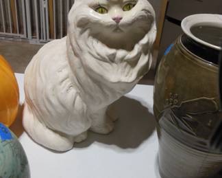 large Ceramic white cat
