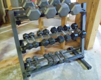 weights and rack