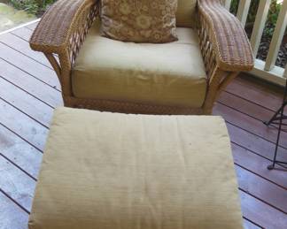wicker chair and footstool