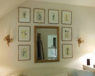 botanical prints and mirror