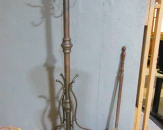 brass hat stand and bed warmer