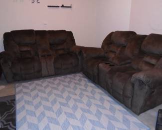 Pair of reclining sofas