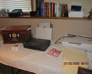 printer, magnetic signage (in white box), printer