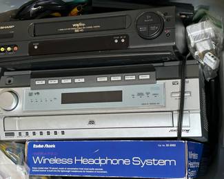 Stereo System, VCR Player and Wireless Headphone System
