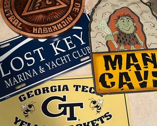Assorted Metal Signs and License Plates
