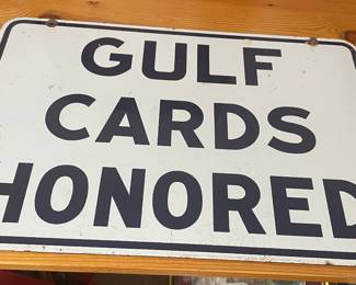 Gulf station porcelain Sign