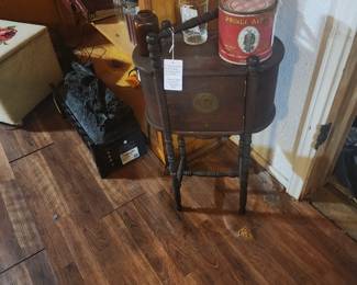 Cigar and pipe stand - 14 ounce Prince Albert can -Antique snuff bottles 