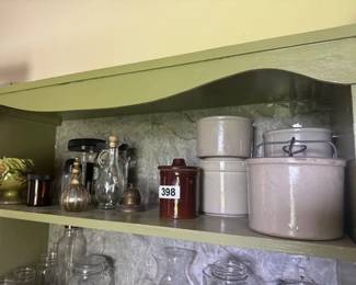 VINTAGE CROCKS AND GLASSWARE