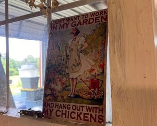 METAL SIGNS, SMALL SHELVES, ETC