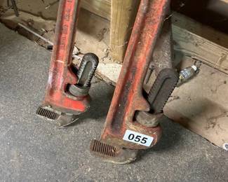 TWO PIPE WRENCHES