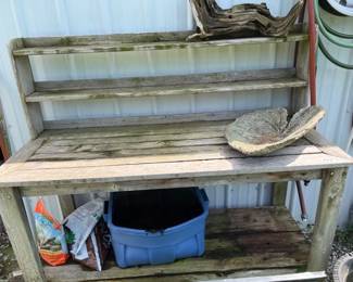 WOODEN GARDENING TABLE