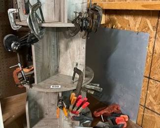 ROTATING TOOL ORGANIZER WITH CLAMPS, ETC
