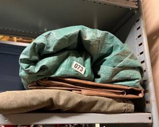 TWO TARPS AND DROP CLOTH