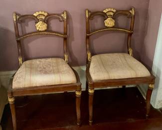 Pair of antique guided side chairs
