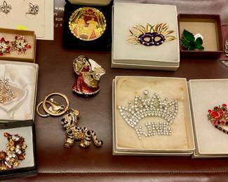 Costume broaches and jewelry