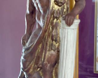 Carved wooden statue