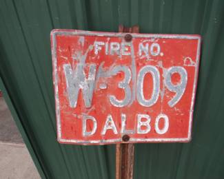 Lot 71. Vintage Dalbo Minnesota Fire Number sign
