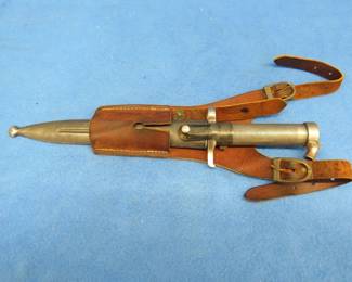 Lot 204. Swedish Mauser bayonet, metal sheath, and leather holder