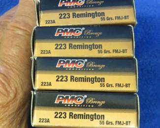 Lot 367. Five boxes of 20 each (100) total PMC .223 Remington rounds
