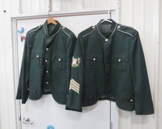 Lot 118. Pair of Scottish military dress uniform jackets. No sizes shown.