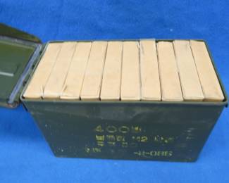 Lot 202. Military ammo can with 400 rounds of 30-06 M2 rifle ammunition. Twenty boxes of 20 each.