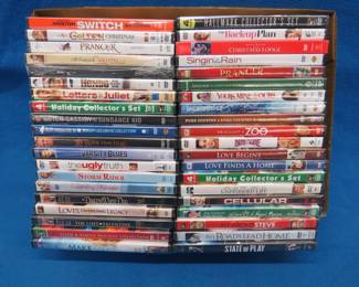 Lot 327. 40 new in the package DVDs. Titles as pictured.