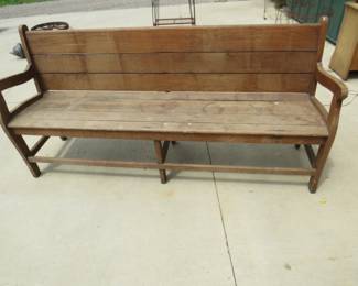 Lot 168. Solid oak bench, 6-feet long