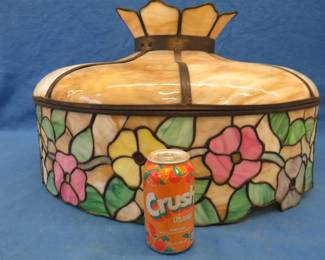Lot 331. Vintage 24" stained glass hanging shade. Good condition.