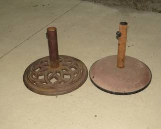 Lot 67. Two patio table umbrella stands