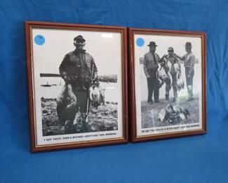 Lot 134. Two humorous 16" W x 20" H hunting pictures