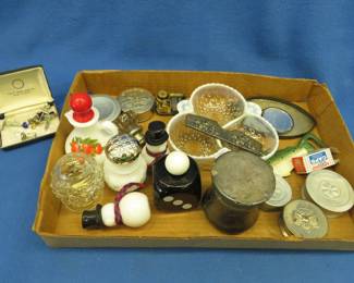 Lot 200. Collectible smalls including collapsible drinking cups, perfume bottles, and more