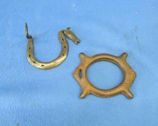 Lot 272. Victor Animal Trap Co decoy weight and a forged horse