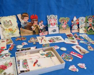 Lot 320. Vintage Christmas gift tags and Valentine cards.