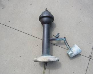 Lot 154. Copper water fountain with concrete base, untested 27" tall
