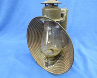 Lot 268. Vintage railroad lantern with no markings and LOC-NOB globe