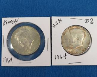 Lot 38. Two 1964 Kennedy half-dollars