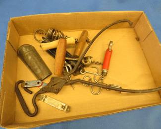 Lot 255. Vintage corkscrews, scales, and more