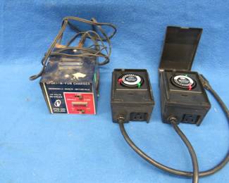 Lot 330. Trickle charger and two Intermatic timers