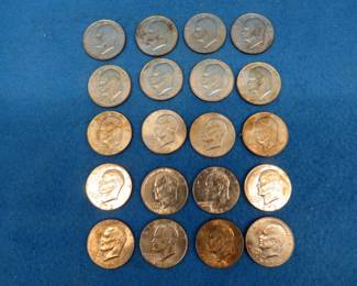 Lot 92. Twenty Eisenhower dollar coins