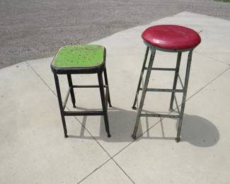 Lot 171. Two metal shop stools