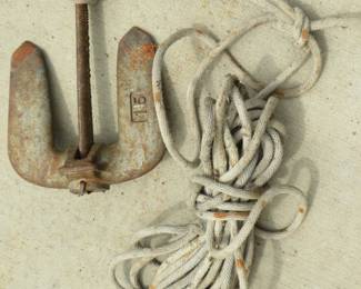 Lot 162. 15-pound anchor with rope