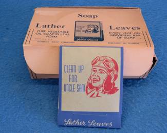 Lot 43. WWII "Clean up for Uncle Sam" NOS Lather Leaves soap