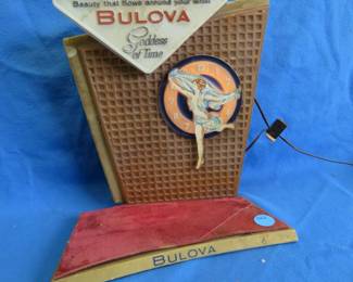 Lot 266. Vintage store display Bulova watch sign works and flashes.