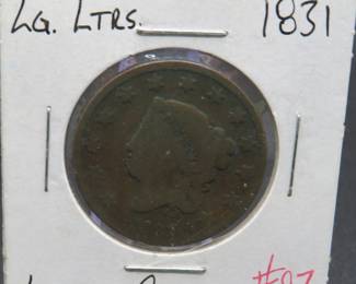 Lot 418. 1831 Large Cent with large letters
