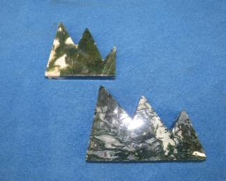 Lot 349. Two pieces of Moss Agate mountains. Total weight 1.11 lb.