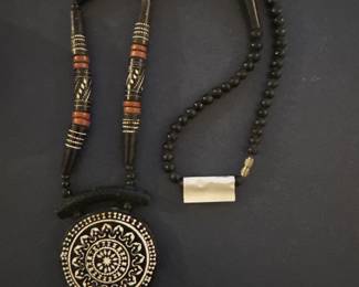 Vintage wood, African tribal necklace